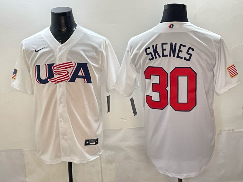 Men 2026 World Cub USA #30 Skenes white Nike MLB Jersey style 01